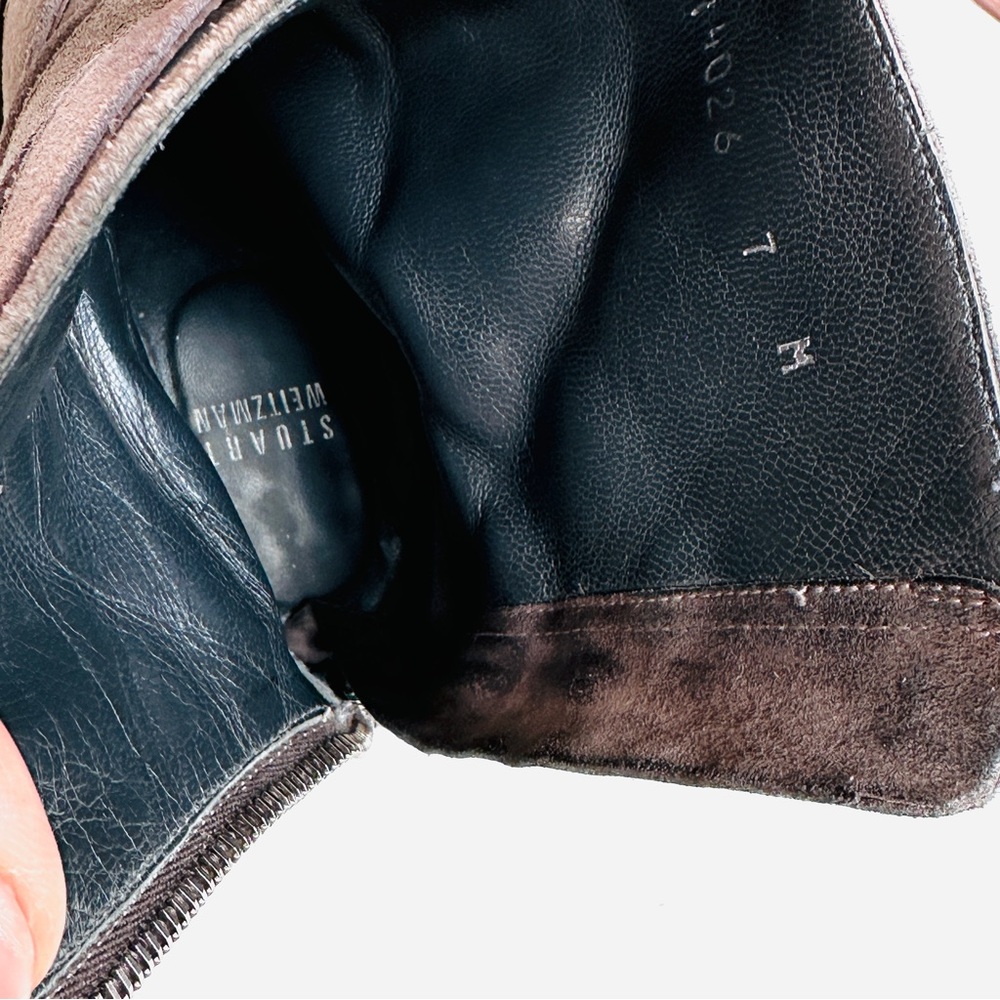 Stuart Weitzman Black and Grey Suede Leather Boots, US 7 - Picture 5 of 7